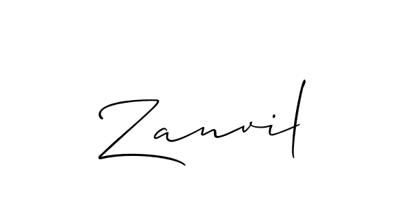 Design your own signature with our free online signature maker. With this signature software, you can create a handwritten (Allison_Script) signature for name Zanvil. Zanvil signature style 2 images and pictures png