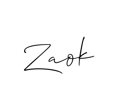 Also we have Zaok name is the best signature style. Create professional handwritten signature collection using Allison_Script autograph style. Zaok signature style 2 images and pictures png
