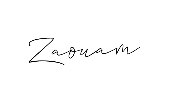 Use a signature maker to create a handwritten signature online. With this signature software, you can design (Allison_Script) your own signature for name Zaouam. Zaouam signature style 2 images and pictures png