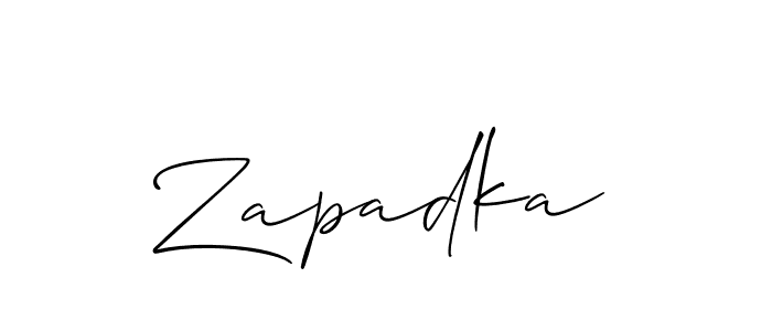 How to Draw Zapadka signature style? Allison_Script is a latest design signature styles for name Zapadka. Zapadka signature style 2 images and pictures png