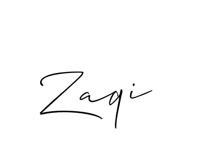 Use a signature maker to create a handwritten signature online. With this signature software, you can design (Allison_Script) your own signature for name Zaqi. Zaqi signature style 2 images and pictures png