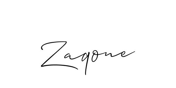Design your own signature with our free online signature maker. With this signature software, you can create a handwritten (Allison_Script) signature for name Zaqone. Zaqone signature style 2 images and pictures png