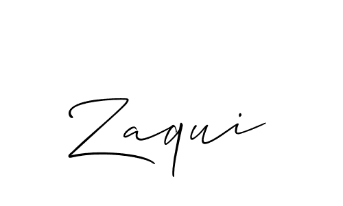 Make a beautiful signature design for name Zaqui. With this signature (Allison_Script) style, you can create a handwritten signature for free. Zaqui signature style 2 images and pictures png