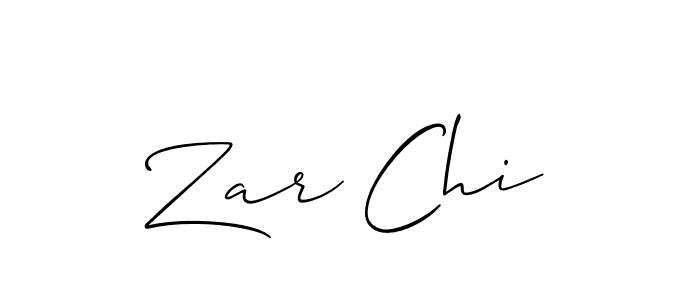 Make a beautiful signature design for name Zar Chi. With this signature (Allison_Script) style, you can create a handwritten signature for free. Zar Chi signature style 2 images and pictures png