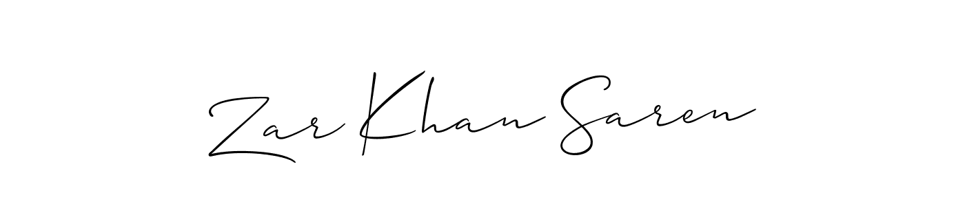 Allison_Script is a professional signature style that is perfect for those who want to add a touch of class to their signature. It is also a great choice for those who want to make their signature more unique. Get Zar Khan Saren name to fancy signature for free. Zar Khan Saren signature style 2 images and pictures png
