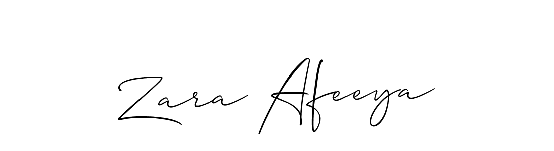 How to make Zara Afeeya name signature. Use Allison_Script style for creating short signs online. This is the latest handwritten sign. Zara Afeeya signature style 2 images and pictures png