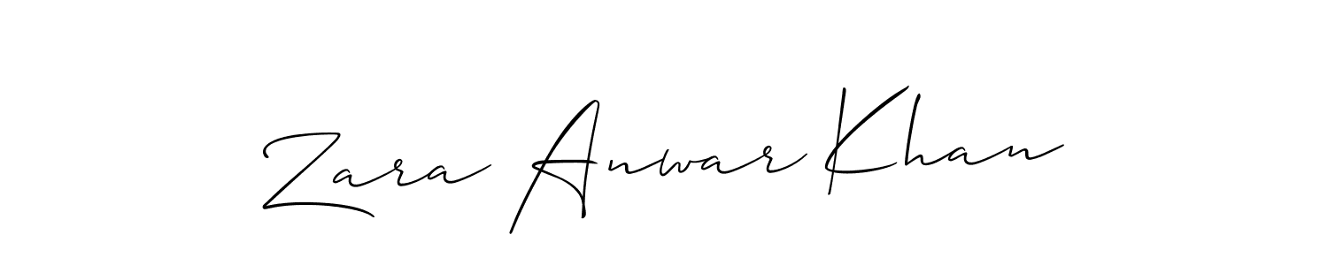 Make a short Zara Anwar Khan signature style. Manage your documents anywhere anytime using Allison_Script. Create and add eSignatures, submit forms, share and send files easily. Zara Anwar Khan signature style 2 images and pictures png