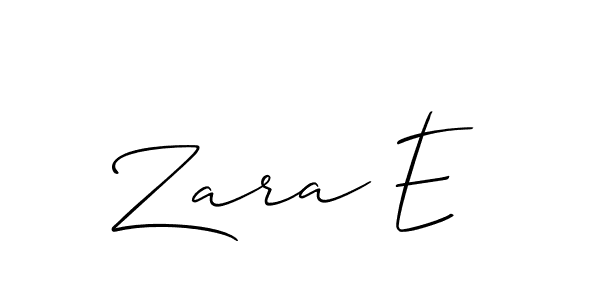 if you are searching for the best signature style for your name Zara E. so please give up your signature search. here we have designed multiple signature styles  using Allison_Script. Zara E signature style 2 images and pictures png