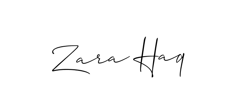 It looks lik you need a new signature style for name Zara Haq. Design unique handwritten (Allison_Script) signature with our free signature maker in just a few clicks. Zara Haq signature style 2 images and pictures png