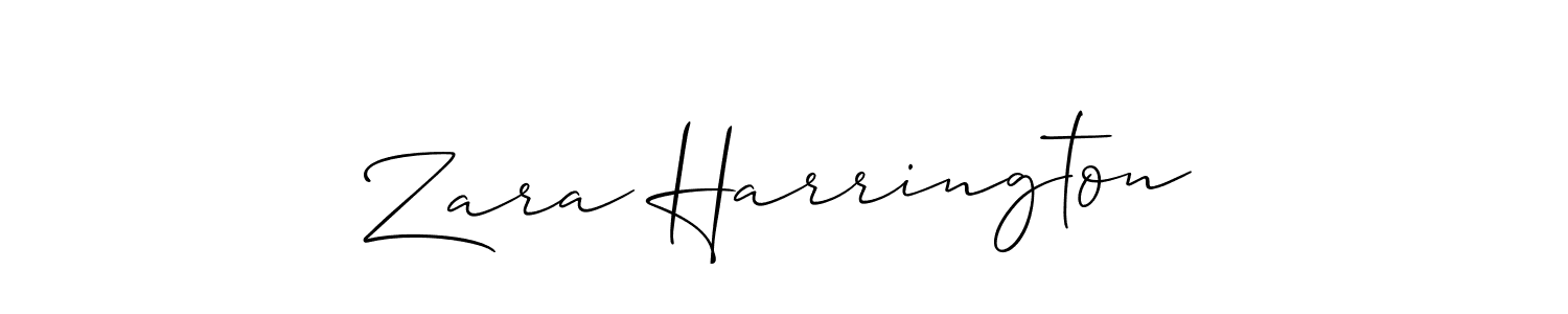 It looks lik you need a new signature style for name Zara Harrington. Design unique handwritten (Allison_Script) signature with our free signature maker in just a few clicks. Zara Harrington signature style 2 images and pictures png