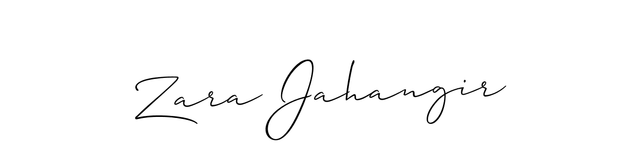 Also You can easily find your signature by using the search form. We will create Zara Jahangir name handwritten signature images for you free of cost using Allison_Script sign style. Zara Jahangir signature style 2 images and pictures png