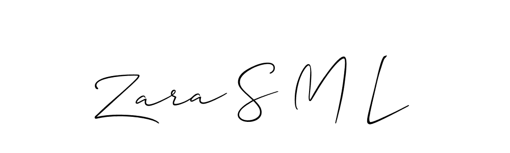 Use a signature maker to create a handwritten signature online. With this signature software, you can design (Allison_Script) your own signature for name Zara S M L. Zara S M L signature style 2 images and pictures png