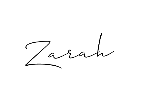 How to make Zarah signature? Allison_Script is a professional autograph style. Create handwritten signature for Zarah name. Zarah signature style 2 images and pictures png