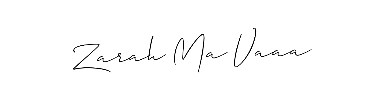 Design your own signature with our free online signature maker. With this signature software, you can create a handwritten (Allison_Script) signature for name Zarah Ma Vaaa. Zarah Ma Vaaa signature style 2 images and pictures png
