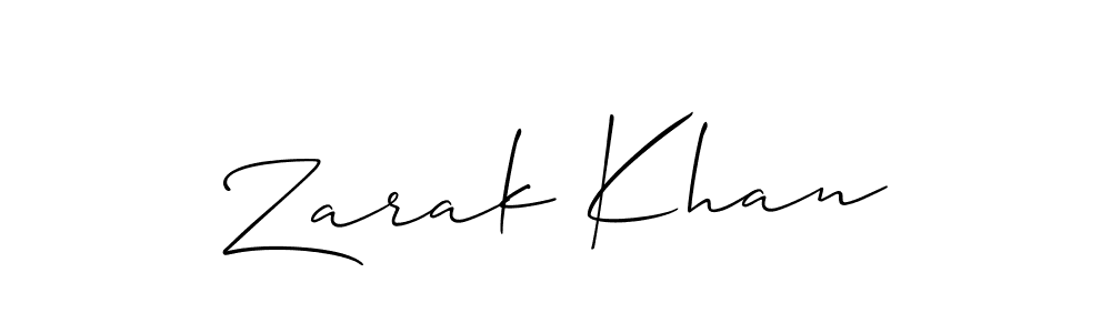 Also we have Zarak Khan name is the best signature style. Create professional handwritten signature collection using Allison_Script autograph style. Zarak Khan signature style 2 images and pictures png