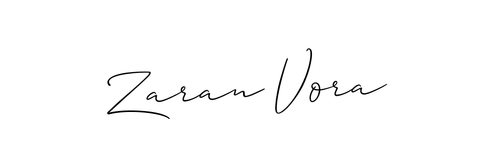 How to make Zaran Vora signature? Allison_Script is a professional autograph style. Create handwritten signature for Zaran Vora name. Zaran Vora signature style 2 images and pictures png