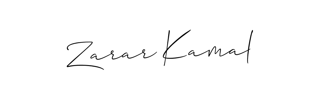 The best way (Allison_Script) to make a short signature is to pick only two or three words in your name. The name Zarar Kamal include a total of six letters. For converting this name. Zarar Kamal signature style 2 images and pictures png