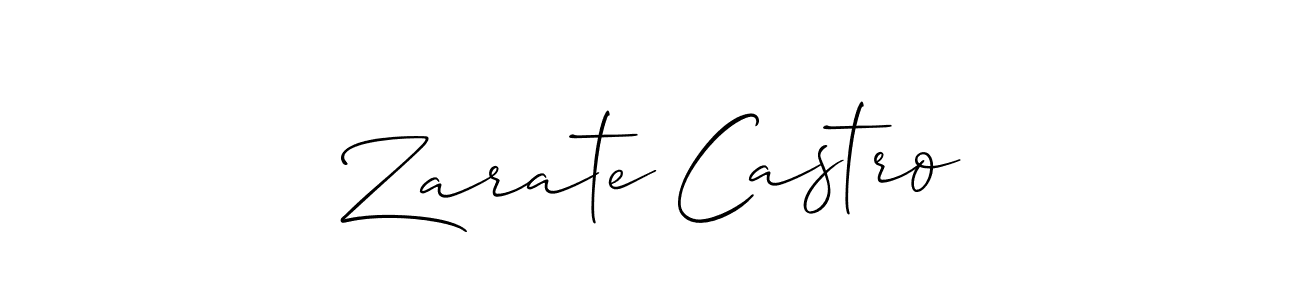 How to make Zarate Castro name signature. Use Allison_Script style for creating short signs online. This is the latest handwritten sign. Zarate Castro signature style 2 images and pictures png