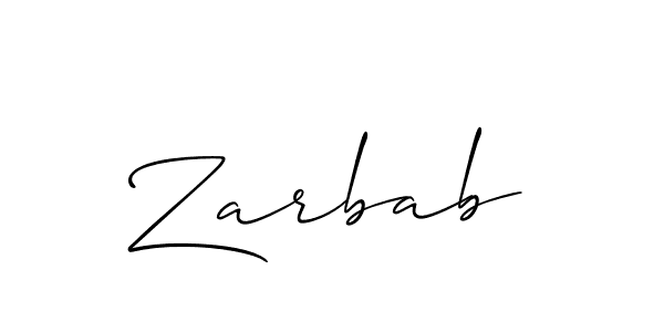 Make a beautiful signature design for name Zarbab. With this signature (Allison_Script) style, you can create a handwritten signature for free. Zarbab signature style 2 images and pictures png