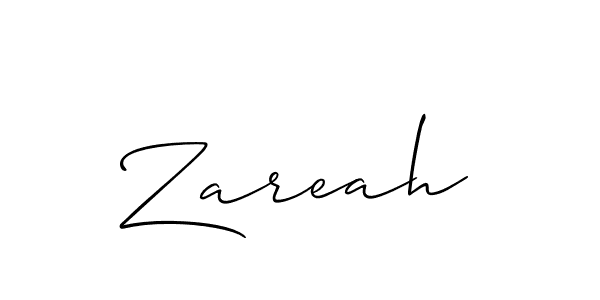 if you are searching for the best signature style for your name Zareah. so please give up your signature search. here we have designed multiple signature styles  using Allison_Script. Zareah signature style 2 images and pictures png