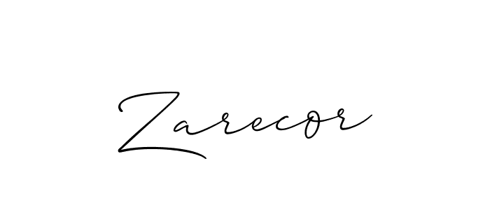 The best way (Allison_Script) to make a short signature is to pick only two or three words in your name. The name Zarecor include a total of six letters. For converting this name. Zarecor signature style 2 images and pictures png