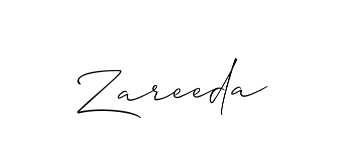 if you are searching for the best signature style for your name Zareeda. so please give up your signature search. here we have designed multiple signature styles  using Allison_Script. Zareeda signature style 2 images and pictures png