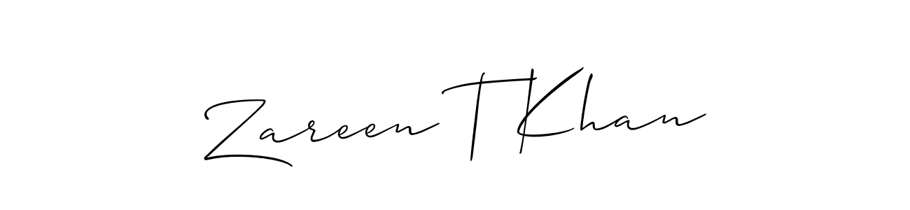 Make a short Zareen T Khan signature style. Manage your documents anywhere anytime using Allison_Script. Create and add eSignatures, submit forms, share and send files easily. Zareen T Khan signature style 2 images and pictures png