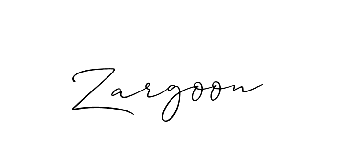 Allison_Script is a professional signature style that is perfect for those who want to add a touch of class to their signature. It is also a great choice for those who want to make their signature more unique. Get Zargoon name to fancy signature for free. Zargoon signature style 2 images and pictures png