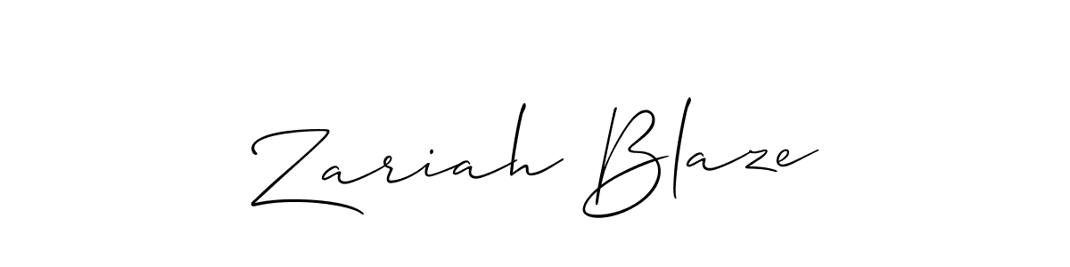 Use a signature maker to create a handwritten signature online. With this signature software, you can design (Allison_Script) your own signature for name Zariah Blaze. Zariah Blaze signature style 2 images and pictures png
