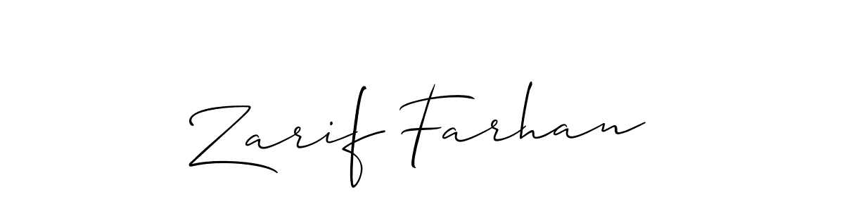 This is the best signature style for the Zarif Farhan name. Also you like these signature font (Allison_Script). Mix name signature. Zarif Farhan signature style 2 images and pictures png