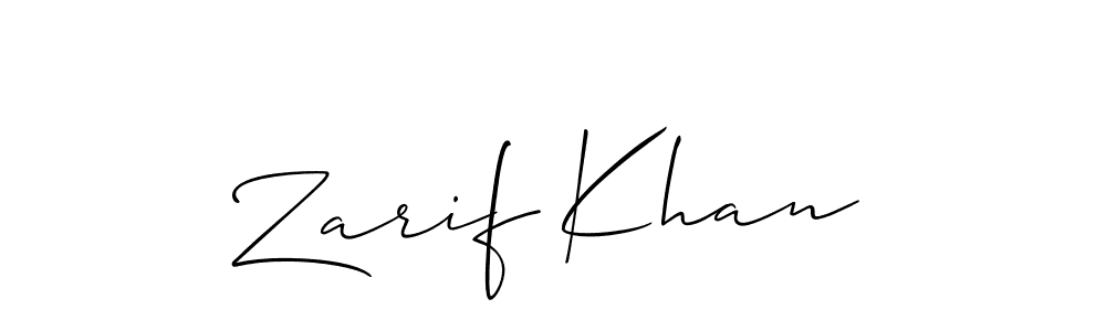 Design your own signature with our free online signature maker. With this signature software, you can create a handwritten (Allison_Script) signature for name Zarif Khan. Zarif Khan signature style 2 images and pictures png