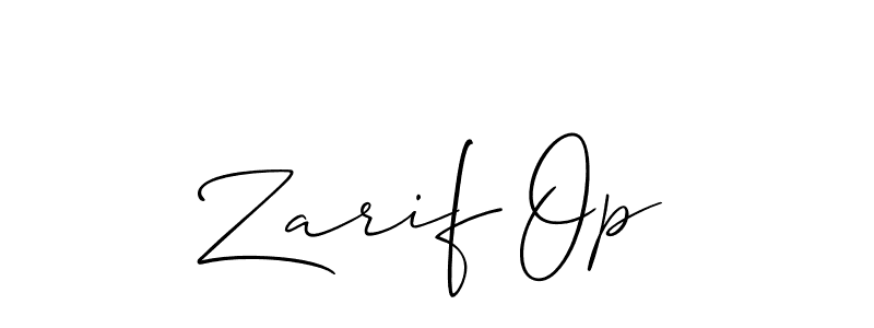 Make a beautiful signature design for name Zarif Op. Use this online signature maker to create a handwritten signature for free. Zarif Op signature style 2 images and pictures png