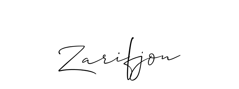 Similarly Allison_Script is the best handwritten signature design. Signature creator online .You can use it as an online autograph creator for name Zarifjon. Zarifjon signature style 2 images and pictures png