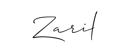 Create a beautiful signature design for name Zaril. With this signature (Allison_Script) fonts, you can make a handwritten signature for free. Zaril signature style 2 images and pictures png