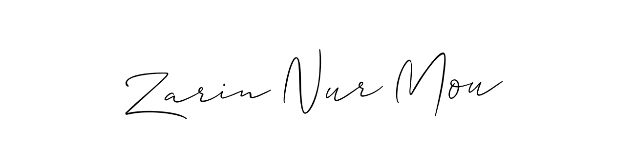 Check out images of Autograph of Zarin Nur Mou name. Actor Zarin Nur Mou Signature Style. Allison_Script is a professional sign style online. Zarin Nur Mou signature style 2 images and pictures png