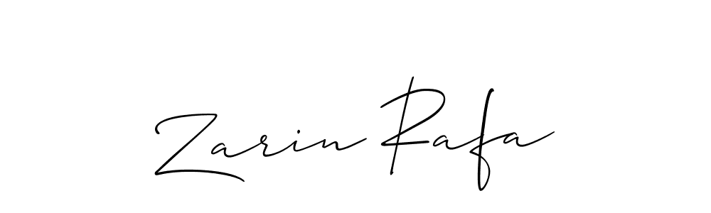How to make Zarin Rafa name signature. Use Allison_Script style for creating short signs online. This is the latest handwritten sign. Zarin Rafa signature style 2 images and pictures png