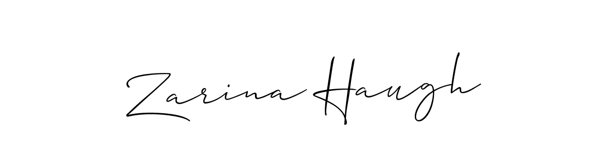 Zarina Haugh stylish signature style. Best Handwritten Sign (Allison_Script) for my name. Handwritten Signature Collection Ideas for my name Zarina Haugh. Zarina Haugh signature style 2 images and pictures png