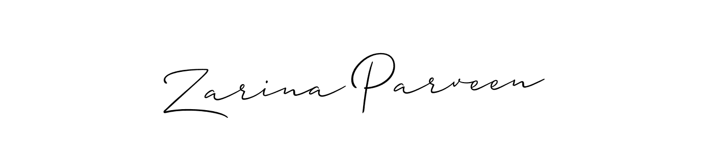 How to make Zarina Parveen name signature. Use Allison_Script style for creating short signs online. This is the latest handwritten sign. Zarina Parveen signature style 2 images and pictures png