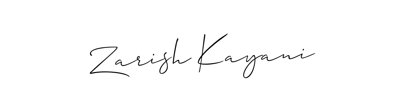 You should practise on your own different ways (Allison_Script) to write your name (Zarish Kayani) in signature. don't let someone else do it for you. Zarish Kayani signature style 2 images and pictures png