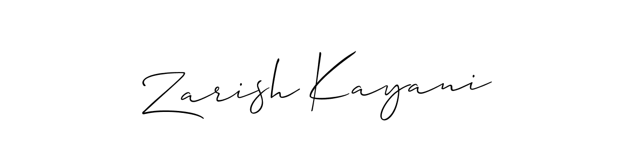 You should practise on your own different ways (Allison_Script) to write your name (Zarish Kayani) in signature. don't let someone else do it for you. Zarish Kayani signature style 2 images and pictures png