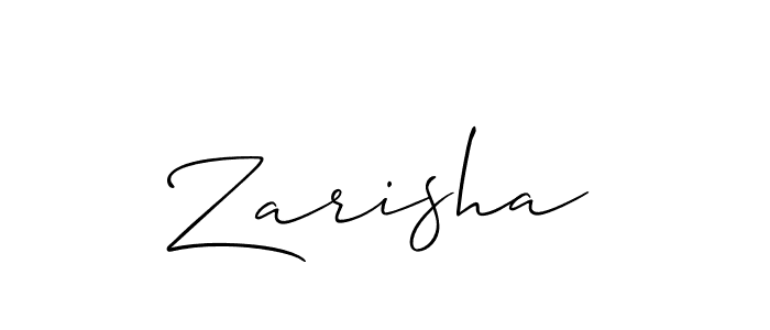 How to make Zarisha signature? Allison_Script is a professional autograph style. Create handwritten signature for Zarisha name. Zarisha signature style 2 images and pictures png