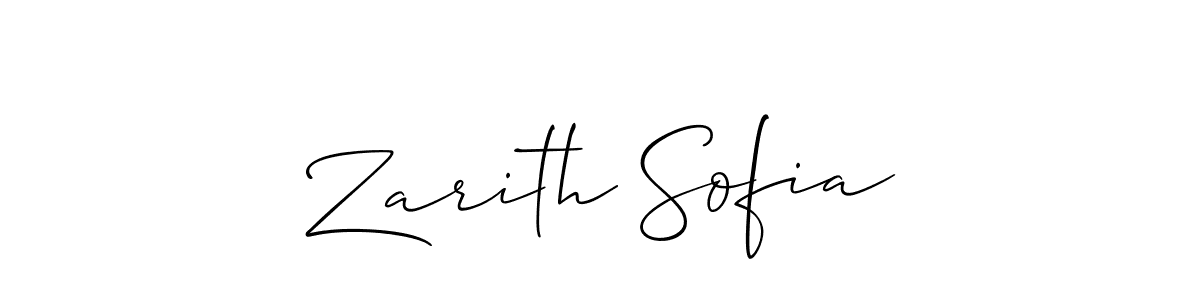 Design your own signature with our free online signature maker. With this signature software, you can create a handwritten (Allison_Script) signature for name Zarith Sofia. Zarith Sofia signature style 2 images and pictures png