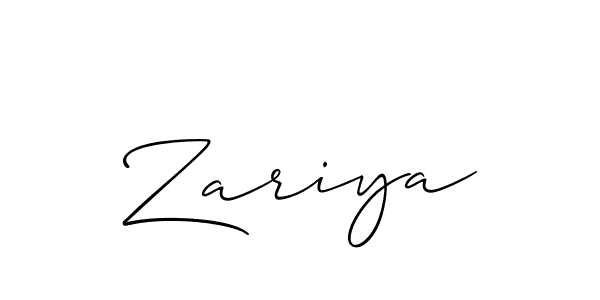 Create a beautiful signature design for name Zariya. With this signature (Allison_Script) fonts, you can make a handwritten signature for free. Zariya signature style 2 images and pictures png