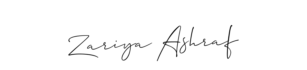 Also You can easily find your signature by using the search form. We will create Zariya Ashraf name handwritten signature images for you free of cost using Allison_Script sign style. Zariya Ashraf signature style 2 images and pictures png