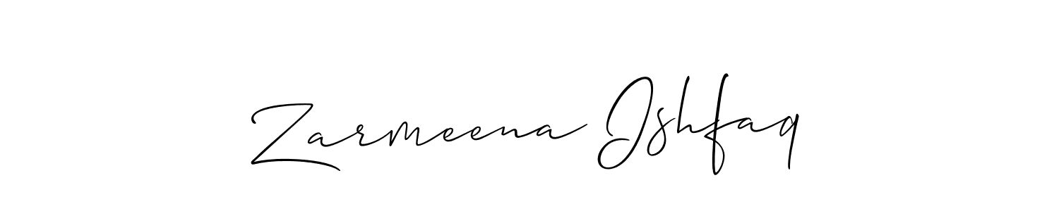 Make a beautiful signature design for name Zarmeena Ishfaq. Use this online signature maker to create a handwritten signature for free. Zarmeena Ishfaq signature style 2 images and pictures png