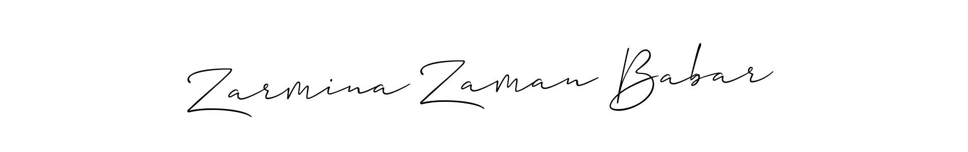 You should practise on your own different ways (Allison_Script) to write your name (Zarmina Zaman Babar) in signature. don't let someone else do it for you. Zarmina Zaman Babar signature style 2 images and pictures png