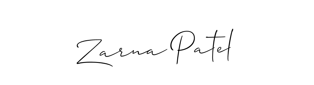 Zarna Patel stylish signature style. Best Handwritten Sign (Allison_Script) for my name. Handwritten Signature Collection Ideas for my name Zarna Patel. Zarna Patel signature style 2 images and pictures png