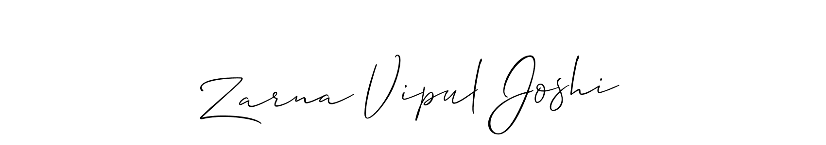 How to Draw Zarna Vipul Joshi signature style? Allison_Script is a latest design signature styles for name Zarna Vipul Joshi. Zarna Vipul Joshi signature style 2 images and pictures png