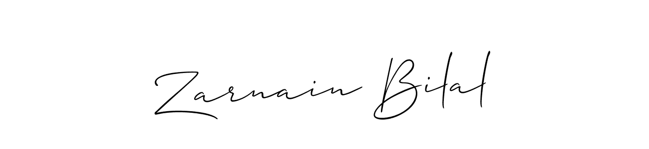 Allison_Script is a professional signature style that is perfect for those who want to add a touch of class to their signature. It is also a great choice for those who want to make their signature more unique. Get Zarnain Bilal name to fancy signature for free. Zarnain Bilal signature style 2 images and pictures png