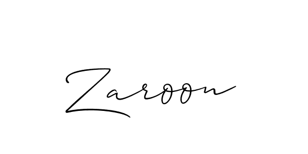 Create a beautiful signature design for name Zaroon. With this signature (Allison_Script) fonts, you can make a handwritten signature for free. Zaroon signature style 2 images and pictures png
